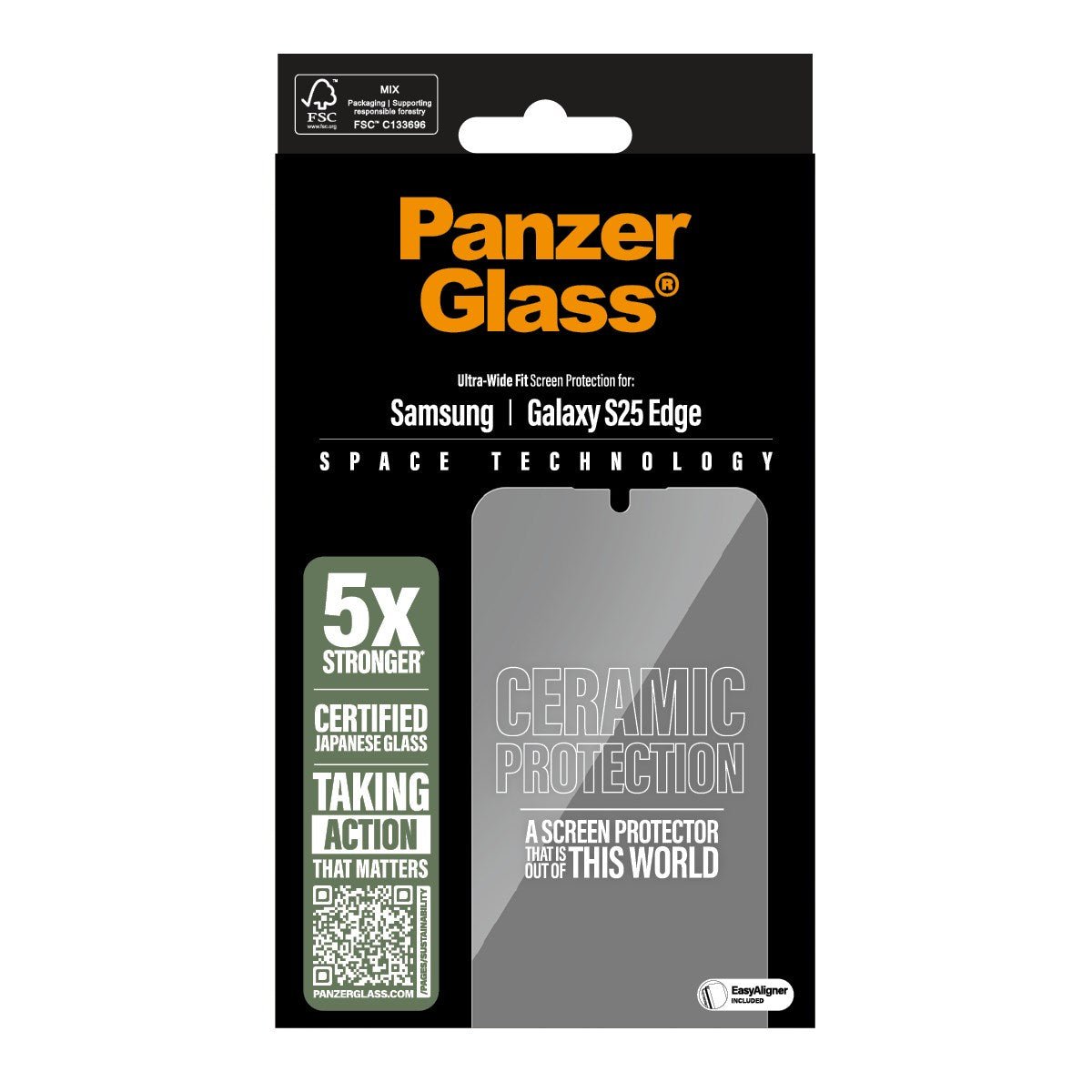 PanzerGlass® Ceramic Displayschutz Samsung S25 Edge | Ultra-Wide Fit